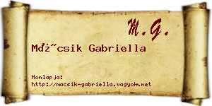 Mácsik Gabriella névjegykártya